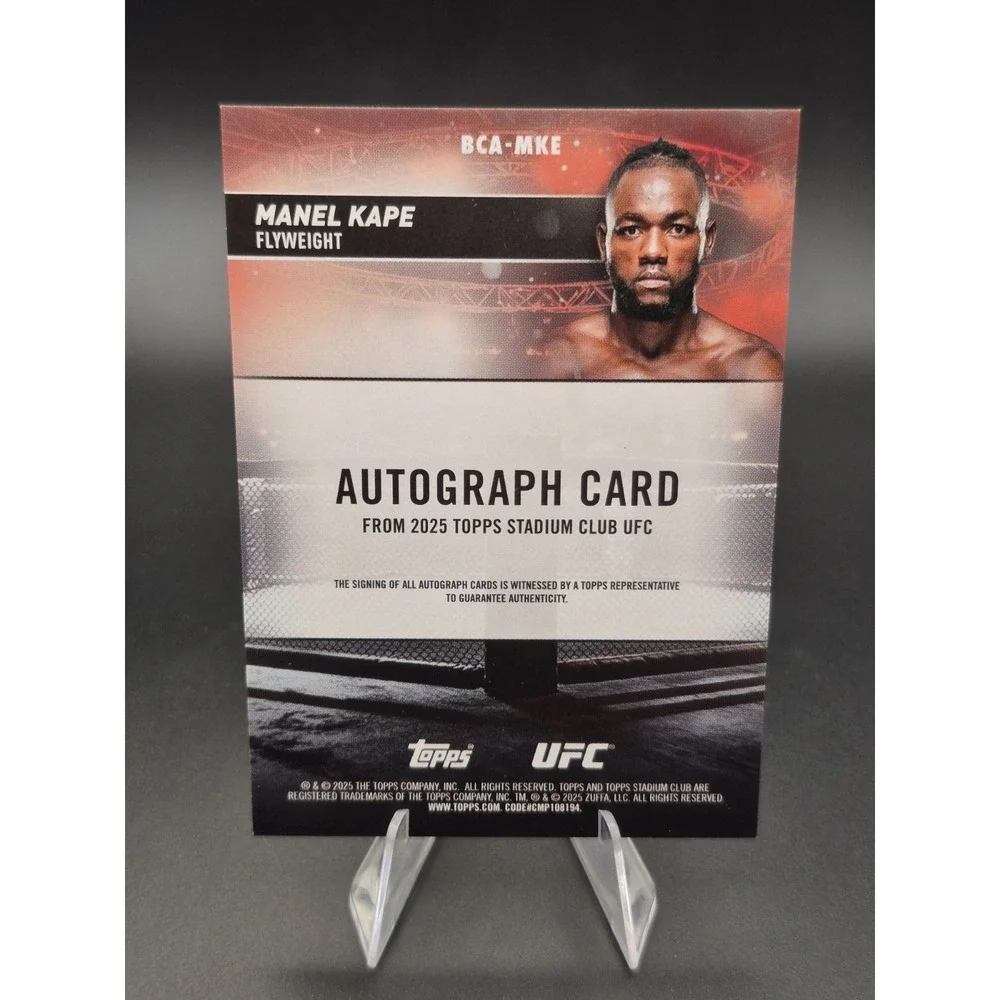 2025 Topps Stadium Club UFC Manel Kape #BCA-MKE Autograph